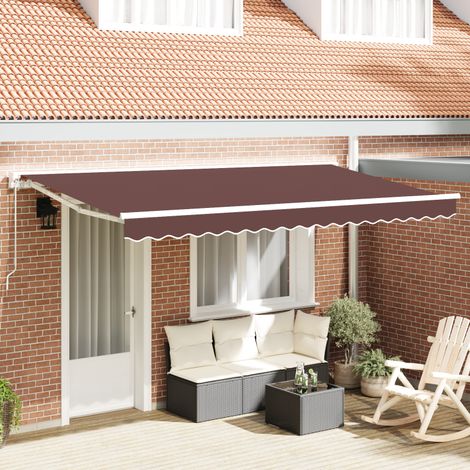 vidaXL Toile de rechange pour auvent Marron 380 x 195 cm Polyester