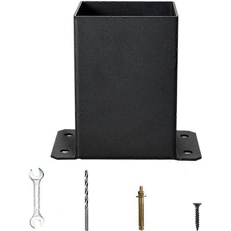 Supports de poteau (dimensions intérieures : 95 mm x 95 mm), ancrages extérieurs pour terrasse, pergola, kit de fixation pour clôture (1/5)