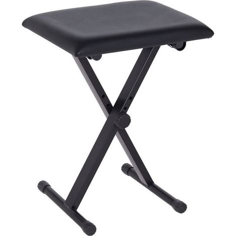 Tabouret piano pliable, banc piano réglable en hauteur de 37 à 47 cm, siège rembourré en PU et pieds en métal antidérapants (1/4)