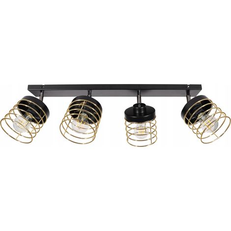 Deckenleuchte mit Drahtschirm, goldfarbene LED-Beleuchtung (1/5)