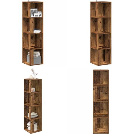 vidaXL Eckregal Altholz-Optik 33x33x132 cm Holzwerkstoff (1/5)