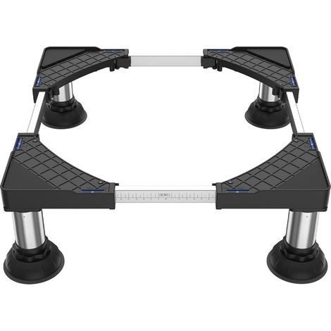 (Noir) Support de machine à laver 4 Pieds à Ventouse Socle Lave Linge Charge 250 kg pour Frigo Lave-linge Sèche-linge réglable 45-65 cm