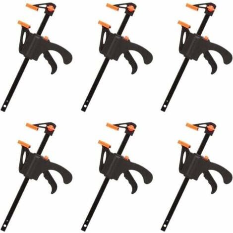 Déstockage Lot de 6 Serre-joints en Forme de F, Serre Joint avec Serrage Rapide et Facile, Outils à Main pour Menuiserie, Porte en Bois(4pouces) TRIMEC (1/5)