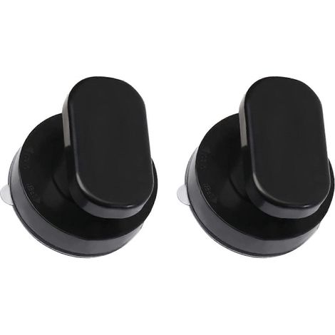 Deux poignées de porte à ventouse, poignées à ventouse noires, compatibles avec les portes vitrées d'armoires. (1/4)