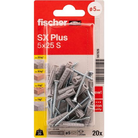 Blíster taco + tornillo SX Plus Ø5x25mm 20 unidades (1/9)