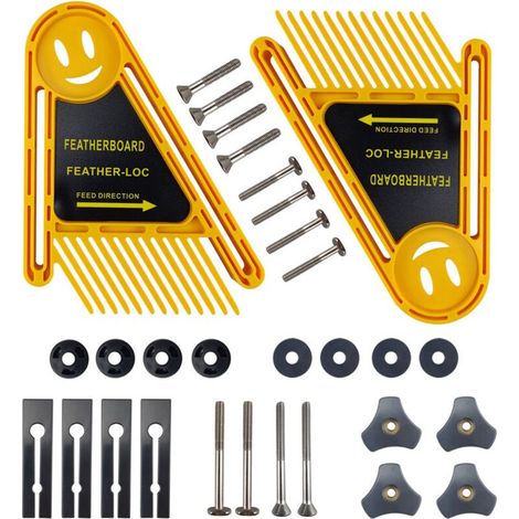 Kit de Doigts de Poussée (Plumes) pour Sécurité sur Machines à Bois – Scie sur Table, Défonceuse Inversée, etc. (Kit Bleu) (1/5)