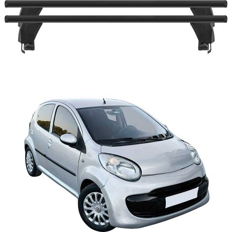 OMAC Dachträger Querträger Alu für Citroen C1 2005-2022 – Abschließbar – T-Nut – City-Crash-getestet – Max. 50 kg Schwarz (1/5)