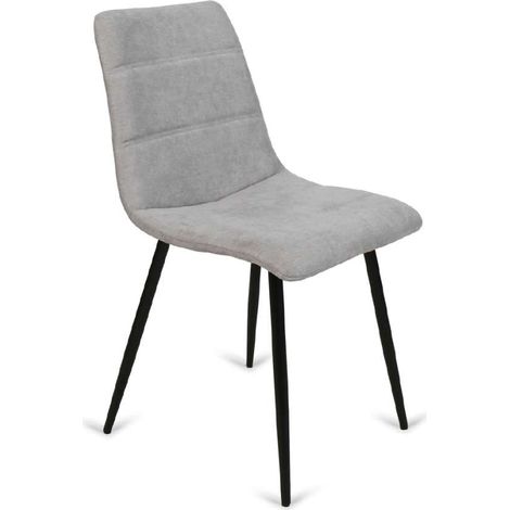 Pack de 4 sillas Valencia tapizadas en tejido gris. 45 cm(ancho ) 86 cm(altura) 51 cm(fondo) (1/2)