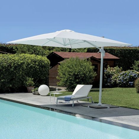 Ombrellone da giardino Colorado 3x3 mt con palo laterale Bianco - Bianco (1/3)