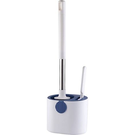 Brosse de toilette en silicone murale/au sol avec base, outil de nettoyage pour salle de bain.-AquaForge (1/5)