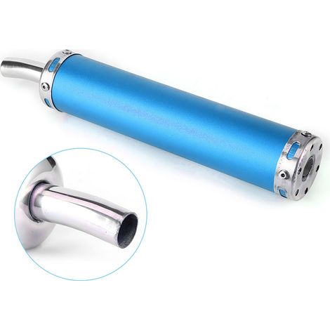 Silencieux d'échappement en acier inoxydable 20 mm/0,8 po, pièces modifiées pour moto 2 temps, bleu (1/5)
