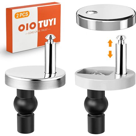 2 x Toilet Seat Fasteners, Toilet Seat Hinge and Screws for Toilet Seat Replacement Parts Stainless Steel with Soft-Close Mechanism, Hinges (1/5)
