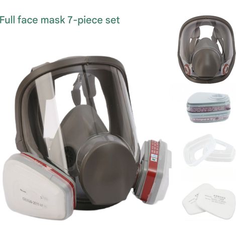 Masque respiratoire avec filtre, coussinet anti-poussière de rechange, masque de peinture intégral réutilisable (1/5)