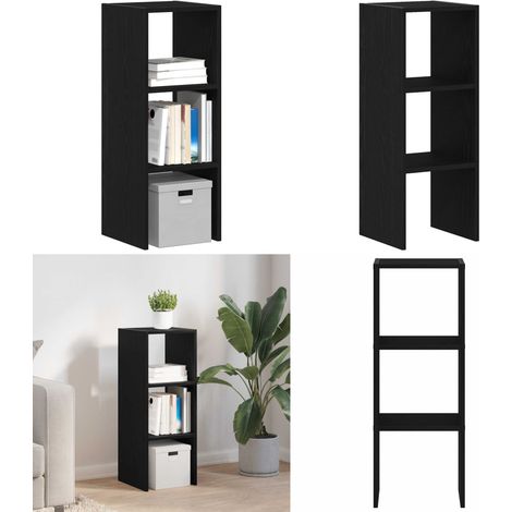 vidaXL Bücherregal Stapelbar Schwarz Eichen-Optik 30x30x80 cm (1/5)