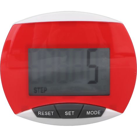 Podomètre professionnel de marche sportive, compteur de pas portable avec clip rouge, suivi distance et calories
