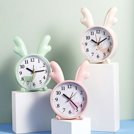 Miniatur-Ultra-Silent-Wecker [Hase] - ABS - 140 g - Geschenkidee für Zuhause und Büro [AA-Batterie nicht enthalten] (1/5)