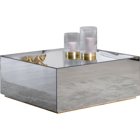 Table Basse LUXUS – 90x90x50 cm – Effet Miroir Élégant (1/4)