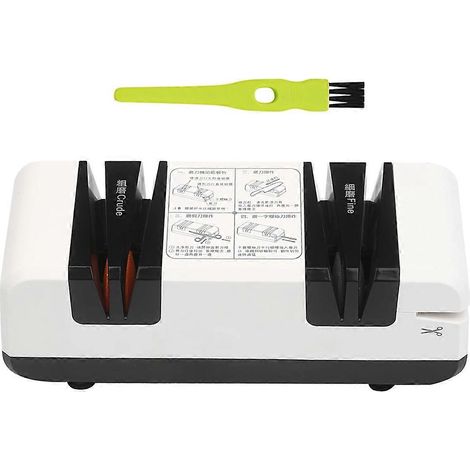 Affûteur de couteaux électrique, affûteur automatique à rainures fines et grossières, pour couteaux et ciseaux, outil de cuisine, prise européenne. (1/5)