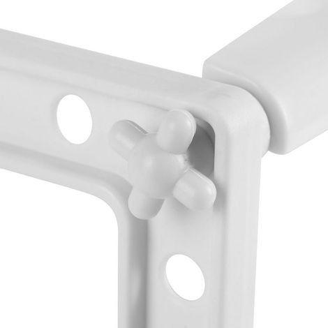Étagère extensible 2 niveaux en PP résine et tube en acier, extensible de 38 à 68 cm, pour rangement cuisine/salon/bureau (1/5)
