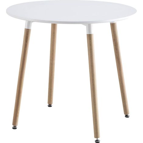 sweeek - Skandinavischer runder Tisch aus Holz und MDF Ø80cm (1/5)