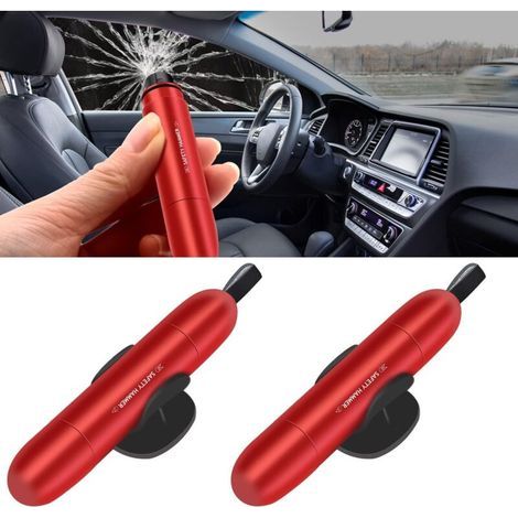 2-in-1-Fensterbrecherhammer, Sicherheitsgurtschneider und Notfall-Fensterbrecherhammer für Autos, 2er-Pack (1/5)