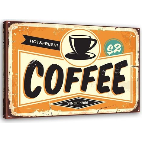 Cadre déco Panneau Rétro Café 60x40 (1/4)