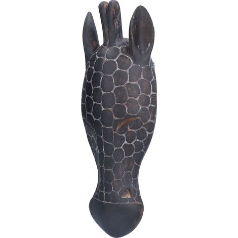 Sculpture murale décorative innovante et durable en forme de tête d'animal, idéale pour le salon, la maison ou le bureau (J825) - Tête de cerf à demi-visage (1/5)