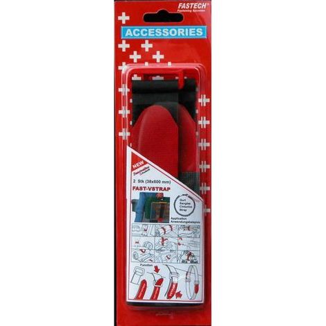 FASTECH® 690-330 Bande auto-agrippante avec boucle partie velours et partie agrippante (L x l) 600 mm x 38 mm noir, rou (1/5)