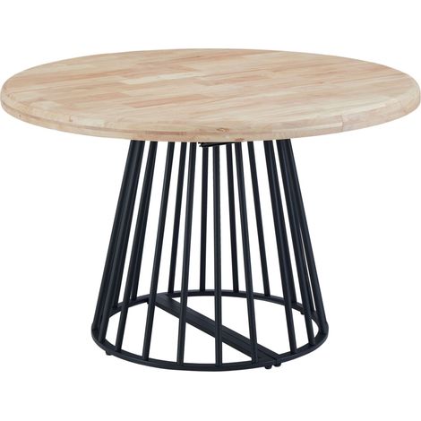 Mesa Redonda Extensible Cali de Comedor Estilo Industrial en Color Roble Nordish y Negro 2 Extensibles 120/160/200x120x76 cm (1/4)
