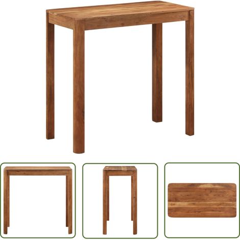 The Living Store Bartisch Massivholz Akazie Honigfarbenes Finish 110x55x106 cm - Esstisch - Holzmöbel - Wohnzimmer Dekoration - Vintage Stil - Bartisch (1/5)