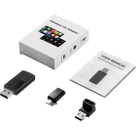 Adaptateur Sans Fil CarPlay Android Auto 2 en 1, Boîtier Mini Intelligent Connexion WiFi Rapide Plug and Play (1/4)