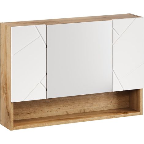 Badplaats Spiegelschrank Manello 80 x 17 x 60 cm – Eiche mit Mat