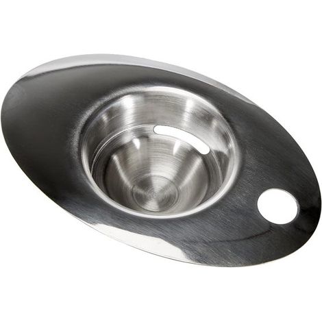 Separatore per uova di lusso, con parte superiore inclinata, lavabile in lavastoviglie, in acciaio inossidabile, 14 x 9 x 2,5 centimetri, colore argento. (1/2)