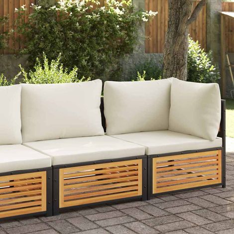 vidaXL Sofá de jardín 2 plazas con cojines madera maciza de acacia (1/5)