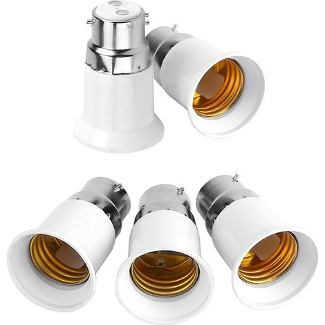 5 Stück B22 Stecker auf E27 Buchse Sockel Adapter Lampenfassungen (1/5)