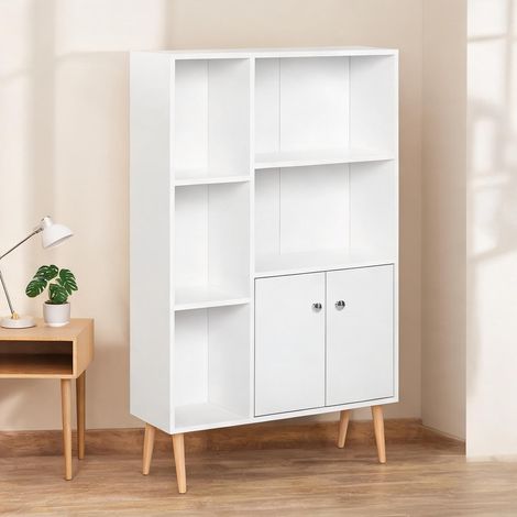 Meuble de rangement de bureau blanc en bois 80 x 235 x 123 cm (1/5)