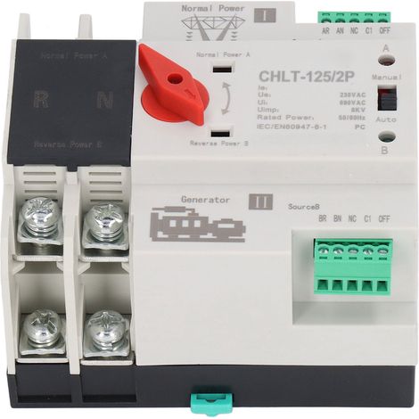 80A AC230V flammhemmender automatischer Netzumschalter, Doppelstromschalter für Einkaufszentren, robust und sicher (1/5)