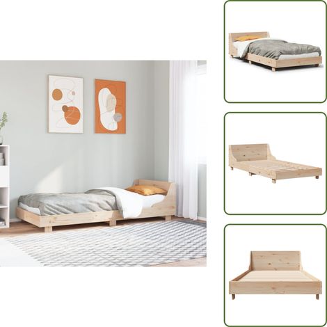 Massivholzbett ohne Matratze 90x190 cm Kiefernholz - Massivholzbette - Kiefernbett - Doppelbett - Bettrahmen - Holzbettwäsche