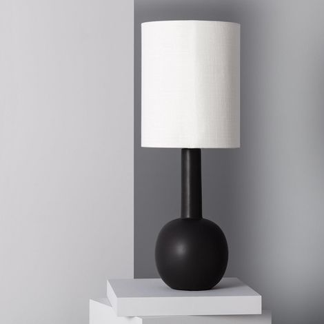 Lámpara de Mesa de Porcelana Guldan Negro (1/6)
