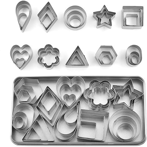 30 Emporte-pièces Métal Inox Diverses Formes, Coffret Acier pour Biscuits, Gâteaux, Chocolat, Pâtisserie DIY (1/5)