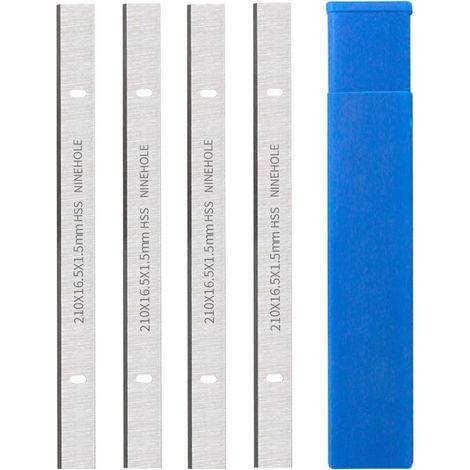 4 x HSS Planer Blades 210 mm, 210 mm Planer Irons for Planer Woodworking Machines, 210 x 16.5 x 1.5 mm (1/5)