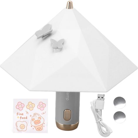 Lampe de chevet LED Toivize GL305 rechargeable USB design parapluie 3 intensités lumineuses ABS blanc compacte (1/5)