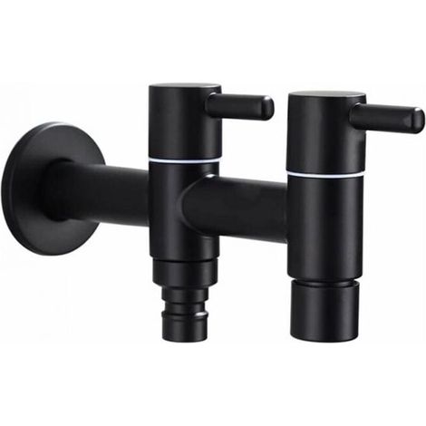 Wandmontierter Kaltwasserhahn Edelstahl Waschbeckenverlängerung Wasserhahn für Waschmaschine und Wischmopp Pool und Gartenarmaturen Lange Doppel (1/5)