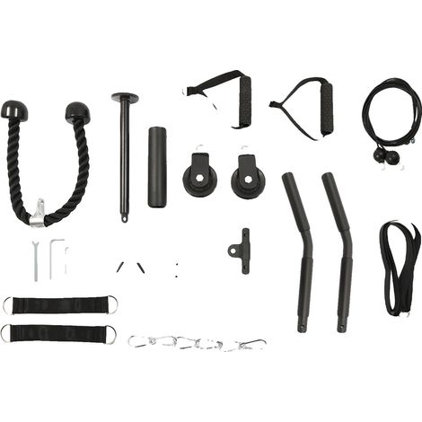 Sistema di carrucole, strumento di allenamento versatile, materiali robusti, nero (1/2)
