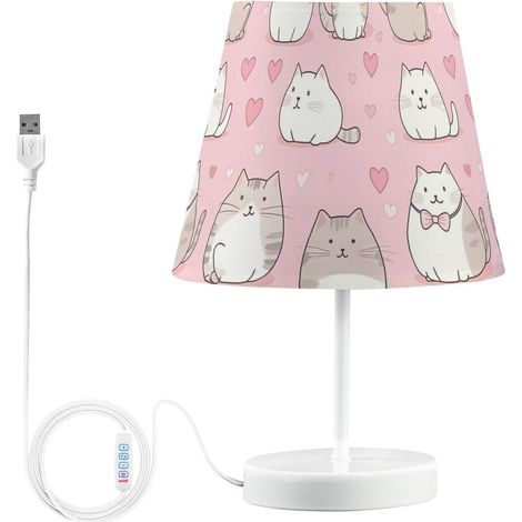 Kcldeci Lampe de chevet en forme chats avec cœurs mignons pour (1/5)