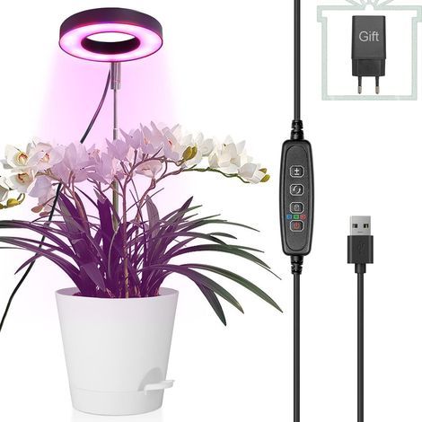 Lampe Plante, Lampe de Croissance à Spectre Complet, Lampe de Plante Réglable en Hauteur avec Minuterie 3/9/12h, 10 Luminosité, 3 Modes Lumière, idéal pour Semis, Succulentes, Orchidee (1/5)