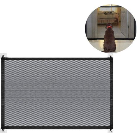 Barrière Extensible pour Animaux et Escaliers, Noire (1/4)