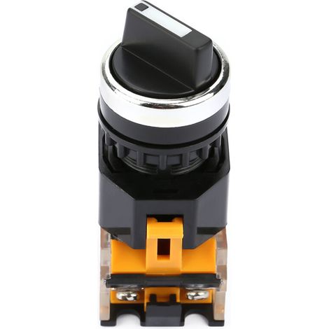 Interruttore rotativo, manopola rotonda da 22 mm, selettore rotativo impermeabile a 2 posizioni (NC + NA), autobloccante