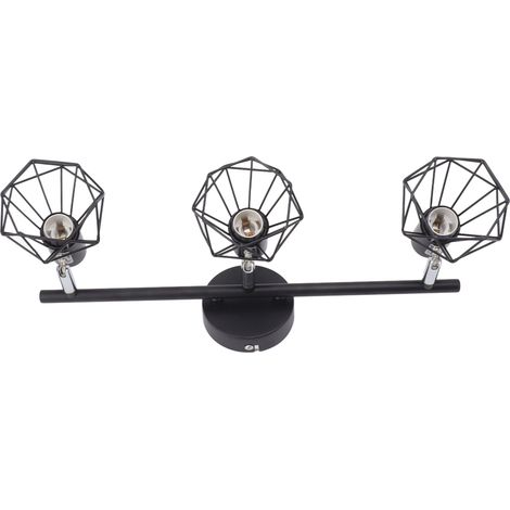Kit d'éclairage sur rail à 3 spots orientables, finition noir mat, style moderne et élégant, 85-265 V