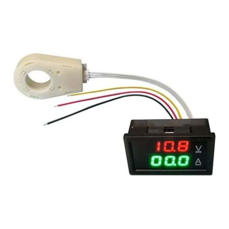 Ampèremètre Hall Voltmètre DC 0-300V 200A Moniteur Batterie LED Compteur Tension Courant 12V 24V 48V Voiture